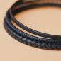 Preview: Dreifaches Armband mit blauem italienischem Nappaleder - Arte Blue